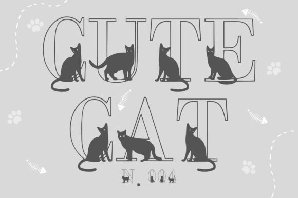 Cute Cat N.004: A Playful Font for Feline-Inspired Designs