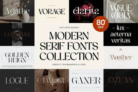 Modern Serif Bundle: 8 Fonts to Refine Your Brand's Voice