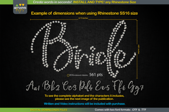 RS01 Cursiva Rhinestone Template TTF: Create Sparkling Designs Instantly